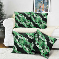Puakenikeni Maile Lei Pillow Cover Frangipani Green Tropical Leaves LT01 - Polynesian Pride