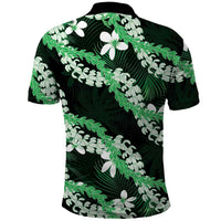 Puakenikeni Maile Lei Polo Shirt Frangipani Green Tropical Leaves LT01 - Polynesian Pride