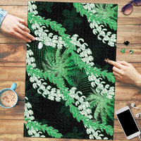 Puakenikeni Maile Lei Puzzle Frangipani Green Tropical Leaves LT01 Green - Polynesian Pride