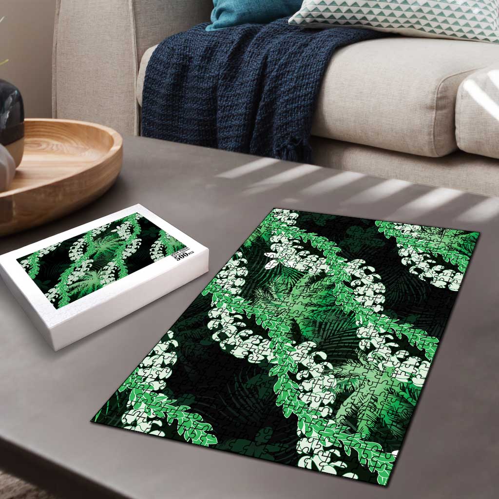 Puakenikeni Maile Lei Puzzle Frangipani Green Tropical Leaves LT01 - Polynesian Pride