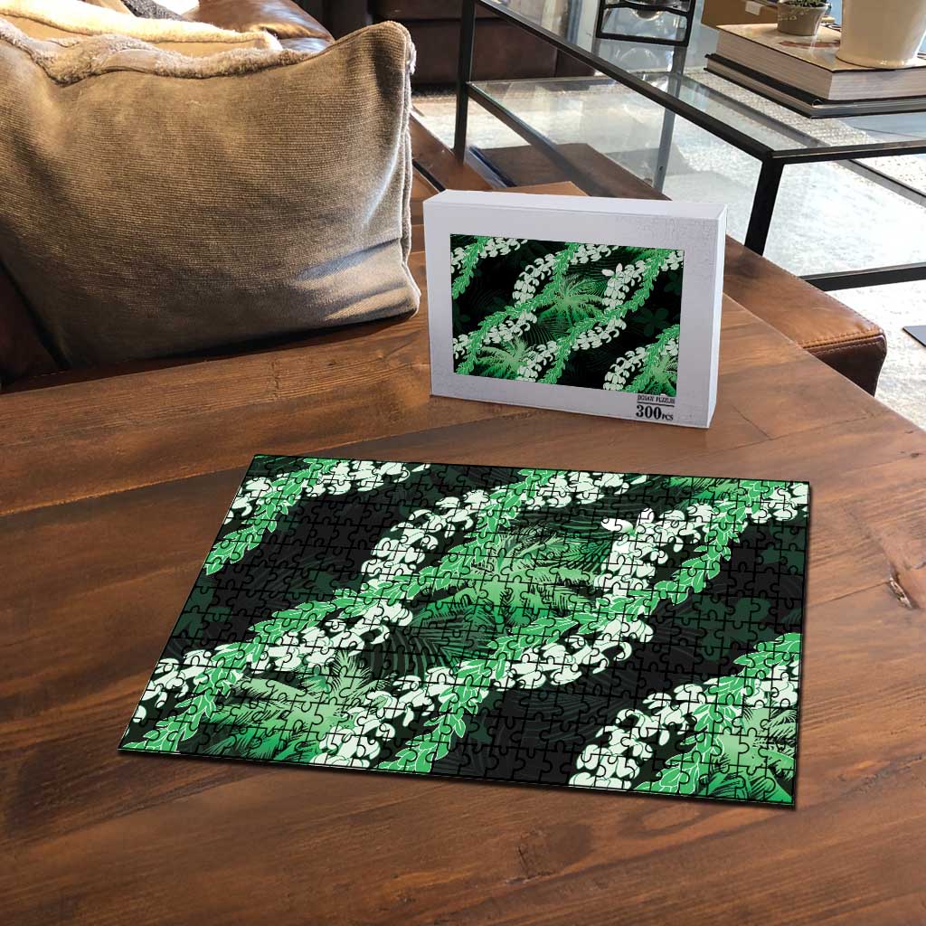 Puakenikeni Maile Lei Puzzle Frangipani Green Tropical Leaves LT01 - Polynesian Pride