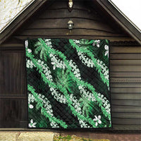 Puakenikeni Maile Lei Quilt Frangipani Green Tropical Leaves LT01 - Polynesian Pride
