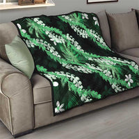 Puakenikeni Maile Lei Quilt Frangipani Green Tropical Leaves LT01 - Polynesian Pride