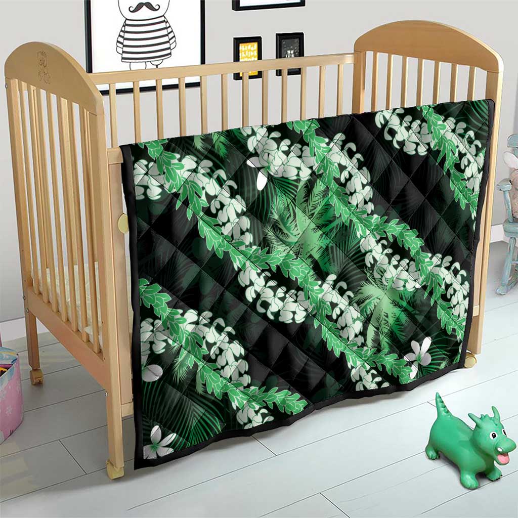 Puakenikeni Maile Lei Quilt Frangipani Green Tropical Leaves LT01 - Polynesian Pride