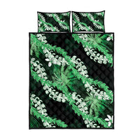 Puakenikeni Maile Lei Quilt Bed Set Frangipani Green Tropical Leaves LT01 - Polynesian Pride