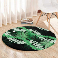 Puakenikeni Maile Lei Round Carpet Frangipani Green Tropical Leaves LT01 - Polynesian Pride