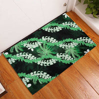Puakenikeni Maile Lei Rubber Doormat Frangipani Green Tropical Leaves LT01 - Polynesian Pride