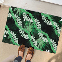 Puakenikeni Maile Lei Rubber Doormat Frangipani Green Tropical Leaves LT01 - Polynesian Pride
