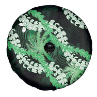 Puakenikeni Maile Lei Spare Tire Cover Frangipani Green Tropical Leaves