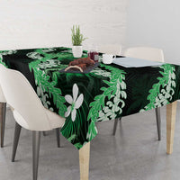 Puakenikeni Maile Lei Tablecloth Frangipani Green Tropical Leaves LT01 - Polynesian Pride