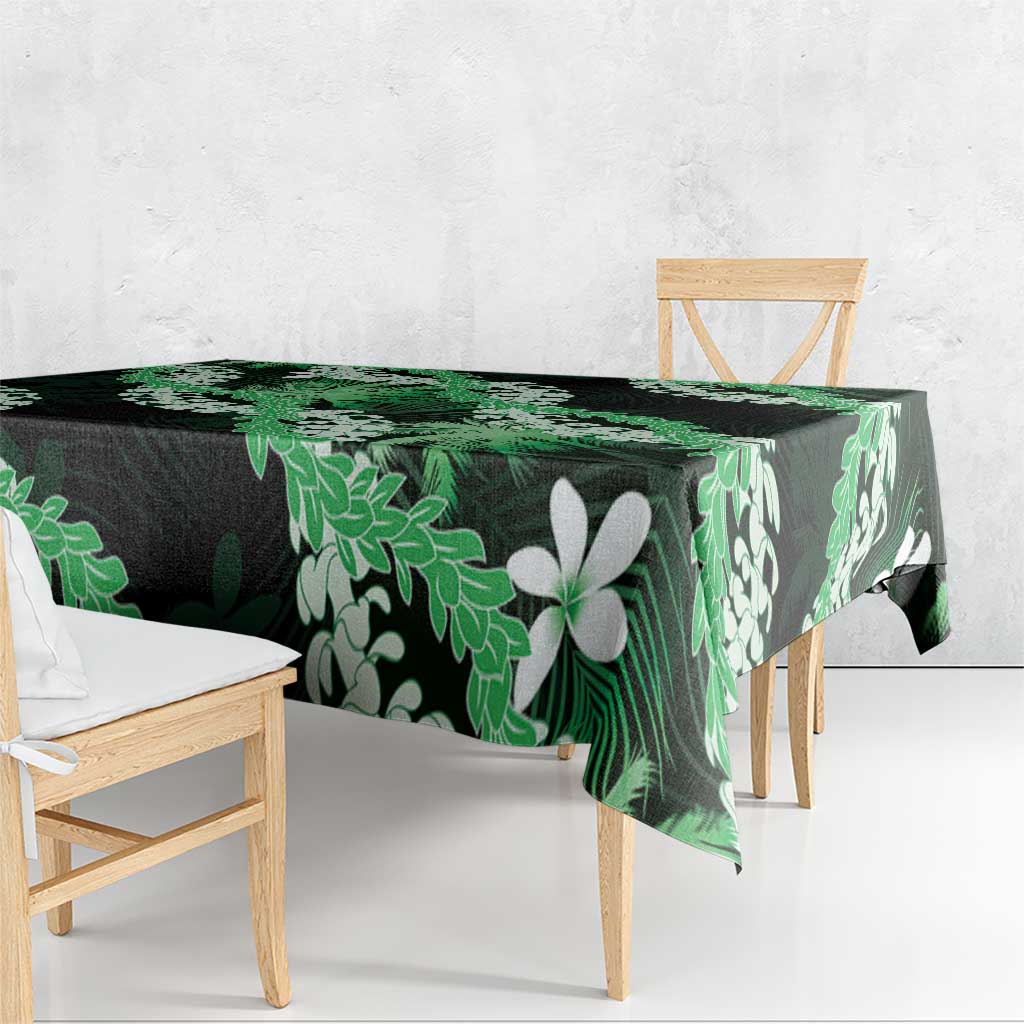 Puakenikeni Maile Lei Tablecloth Frangipani Green Tropical Leaves LT01 - Polynesian Pride