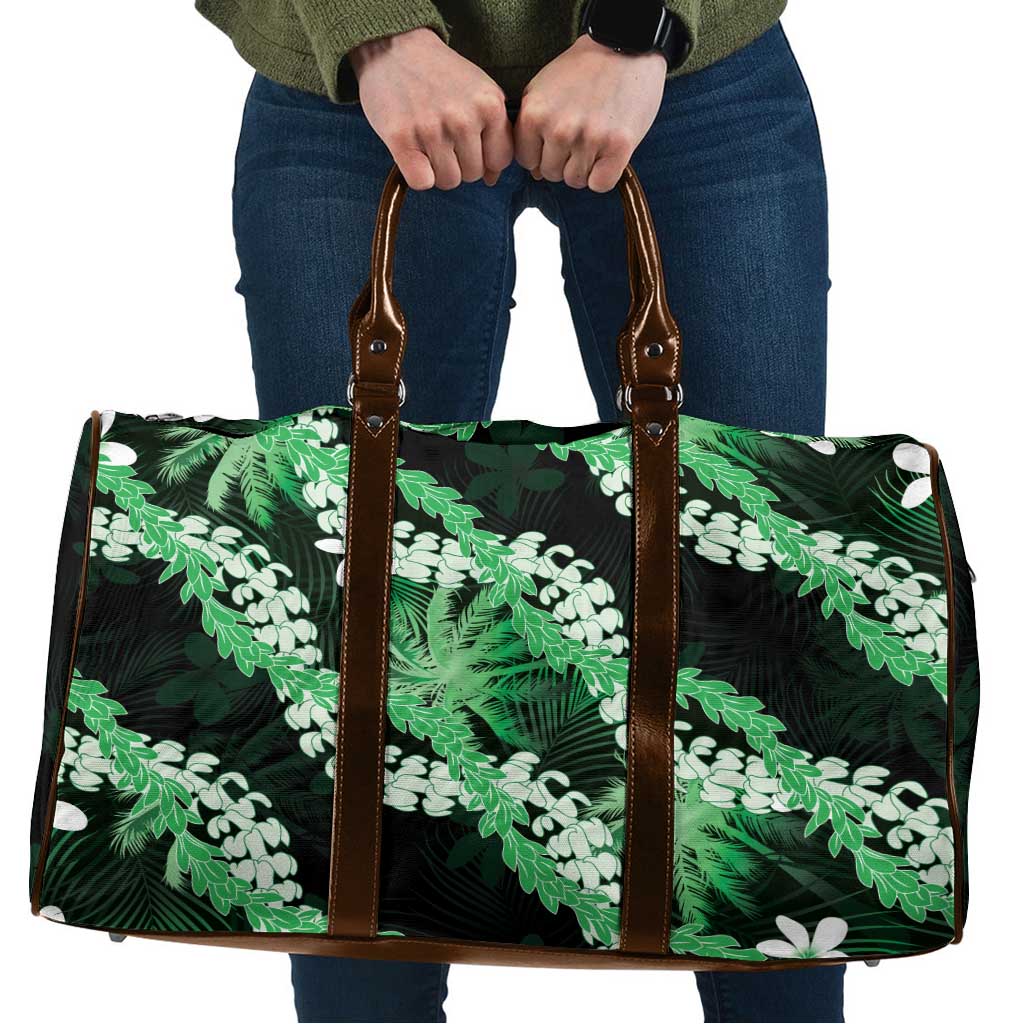 Puakenikeni Maile Lei Travel Bag Frangipani Green Tropical Leaves LT01 Green - Polynesian Pride