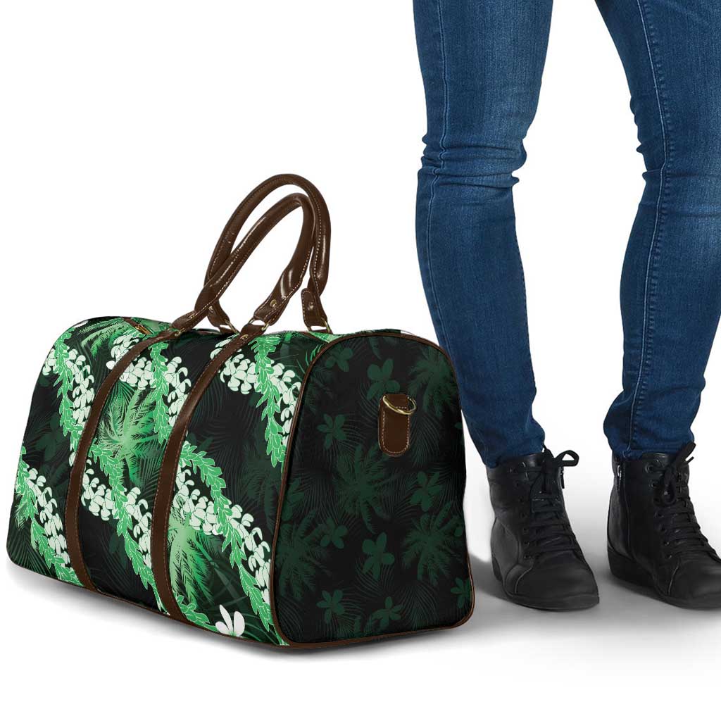 Puakenikeni Maile Lei Travel Bag Frangipani Green Tropical Leaves LT01 - Polynesian Pride