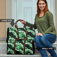 Puakenikeni Maile Lei Travel Bag Frangipani Green Tropical Leaves LT01 - Polynesian Pride