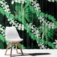 Puakenikeni Maile Lei Window Curtain Frangipani Green Tropical Leaves LT01 - Polynesian Pride