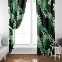Puakenikeni Maile Lei Window Curtain Frangipani Green Tropical Leaves LT01 - Polynesian Pride