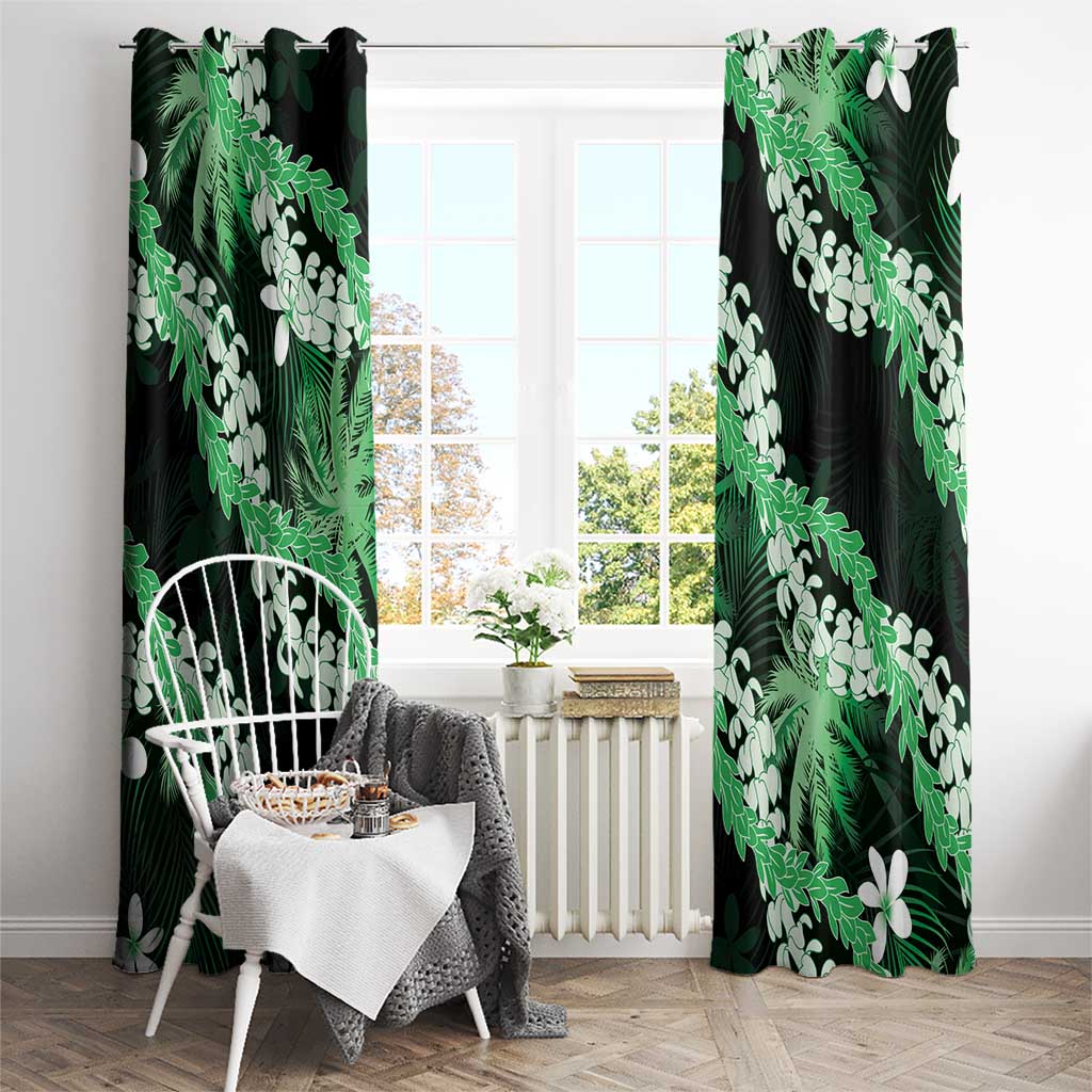 Puakenikeni Maile Lei Window Curtain Frangipani Green Tropical Leaves LT01 - Polynesian Pride