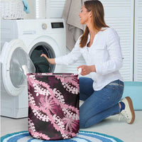 Puakenikeni Maile Lei Laundry Basket Frangipani Pink Tropical Leaves LT01 - Polynesian Pride
