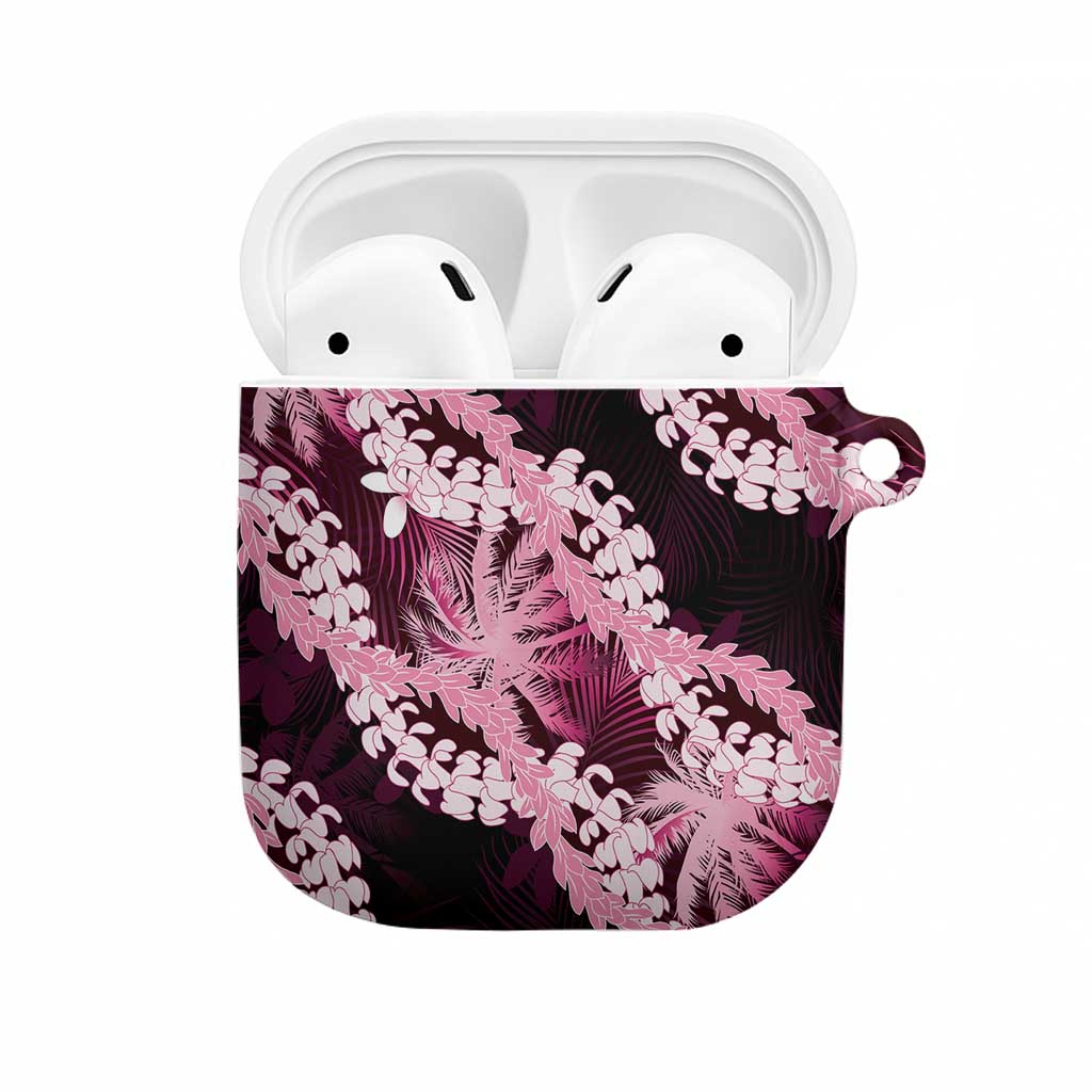 Puakenikeni Maile Lei AirPods Case Frangipani Pink Tropical Leaves LT01 Pink - Polynesian Pride