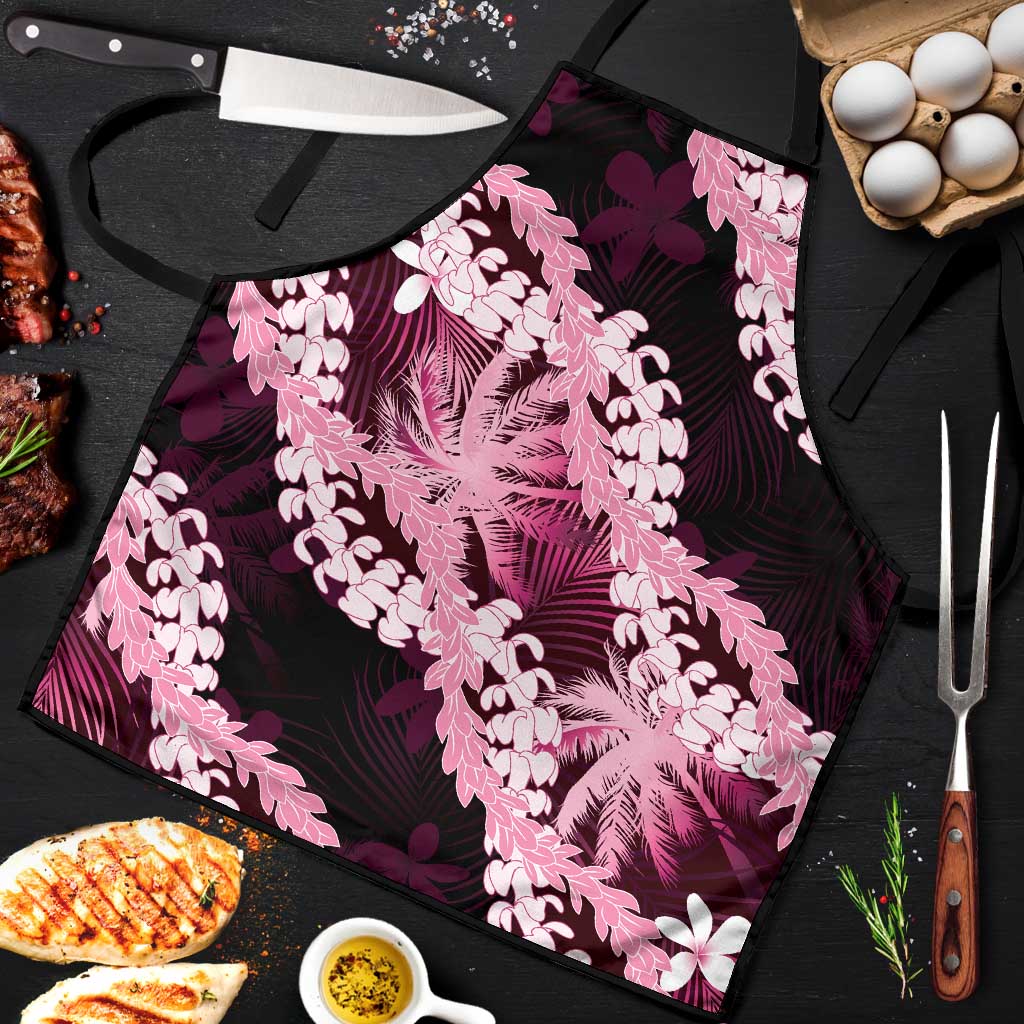 Puakenikeni Maile Lei Apron Frangipani Pink Tropical Leaves LT01 Pink - Polynesian Pride