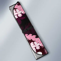 Puakenikeni Maile Lei Auto Sun Shade Frangipani Pink Tropical Leaves LT01 - Polynesian Pride