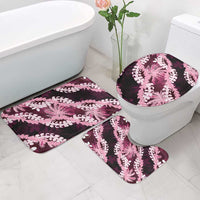 Puakenikeni Maile Lei Bathroom Set Frangipani Pink Tropical Leaves LT01 - Polynesian Pride