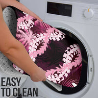 Puakenikeni Maile Lei Bathroom Set Frangipani Pink Tropical Leaves LT01 - Polynesian Pride
