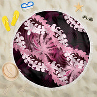 Puakenikeni Maile Lei Beach Blanket Frangipani Pink Tropical Leaves