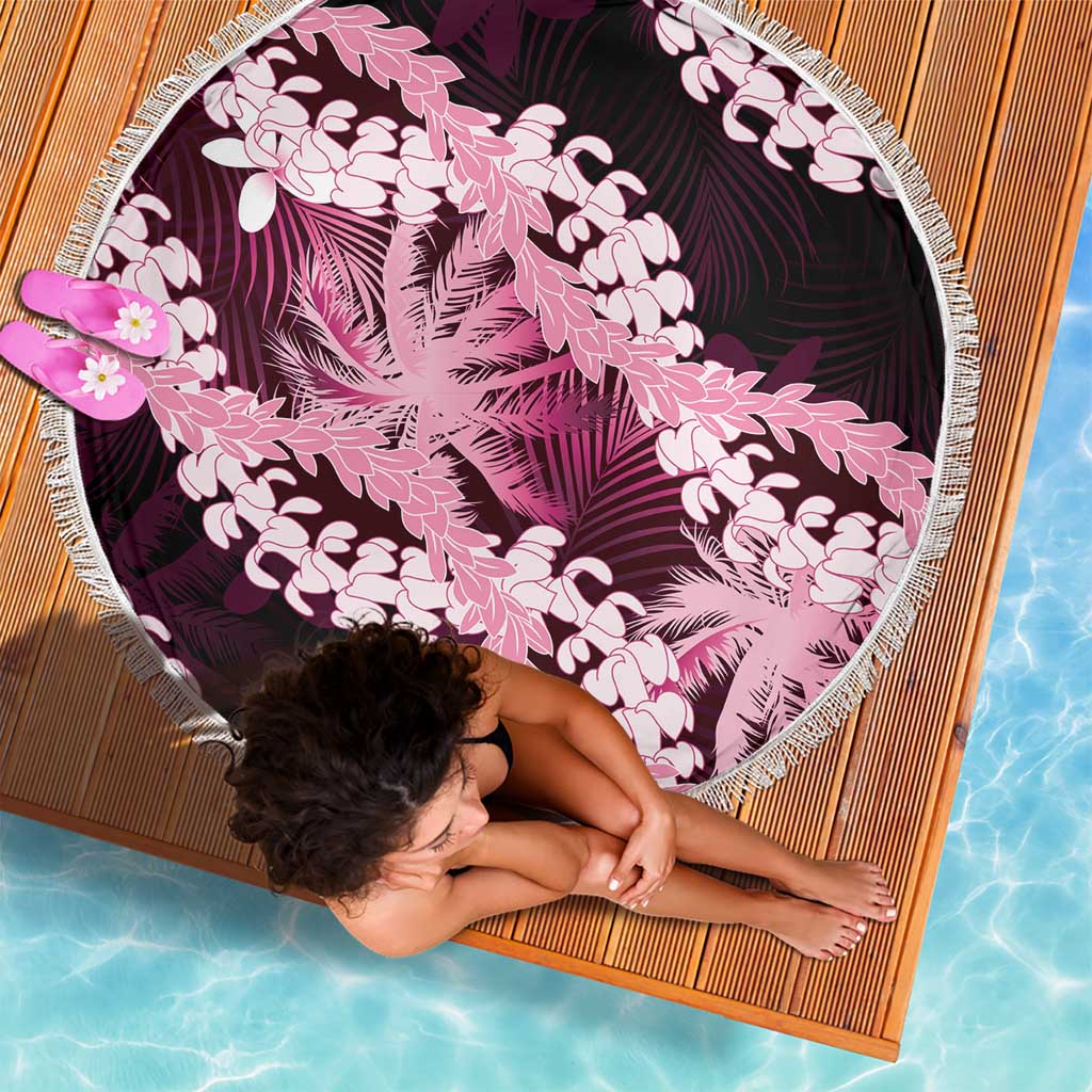 Puakenikeni Maile Lei Beach Blanket Frangipani Pink Tropical Leaves