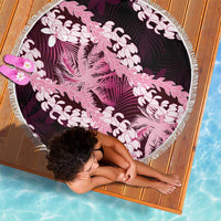 Puakenikeni Maile Lei Beach Blanket Frangipani Pink Tropical Leaves