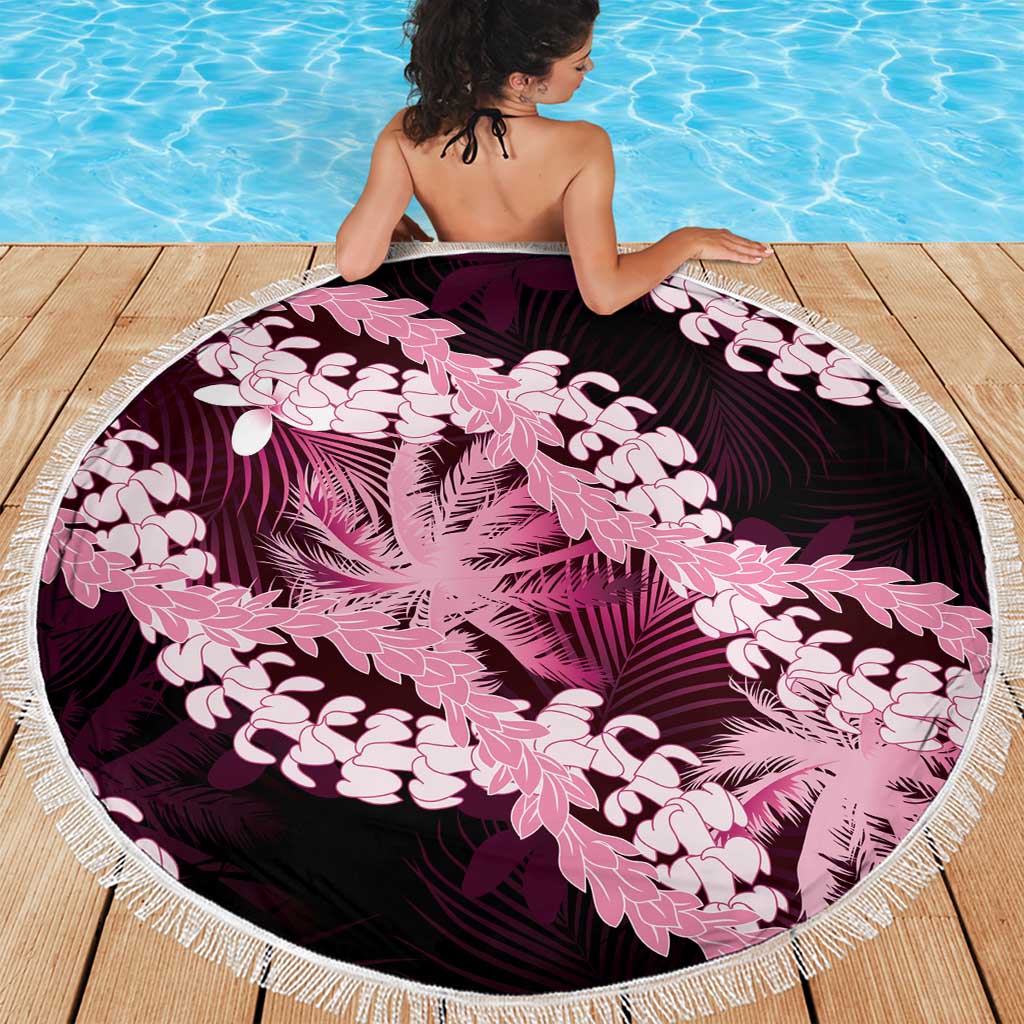Puakenikeni Maile Lei Beach Blanket Frangipani Pink Tropical Leaves