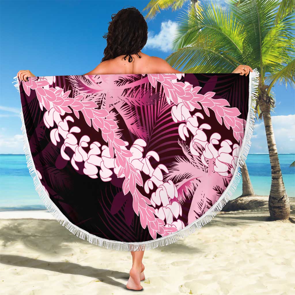 Puakenikeni Maile Lei Beach Blanket Frangipani Pink Tropical Leaves