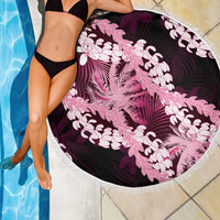 Puakenikeni Maile Lei Beach Blanket Frangipani Pink Tropical Leaves