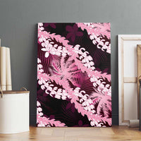 Puakenikeni Maile Lei Canvas Wall Art Frangipani Pink Tropical Leaves LT01 - Polynesian Pride