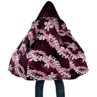 Puakenikeni Maile Lei Cloak Frangipani Pink Tropical Leaves LT01 Unisex Pink - Polynesian Pride