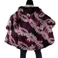 Puakenikeni Maile Lei Cloak Frangipani Pink Tropical Leaves LT01 - Polynesian Pride