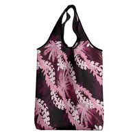 Puakenikeni Maile Lei Grocery Bag Frangipani Pink Tropical Leaves LT01 - Polynesian Pride