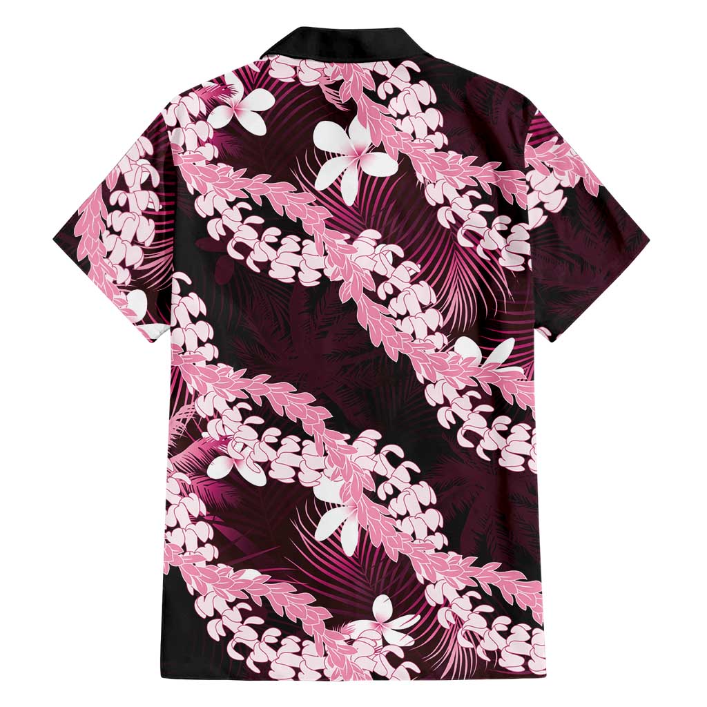 Puakenikeni Maile Lei Hawaiian Shirt Frangipani Pink Tropical Leaves LT01 - Polynesian Pride