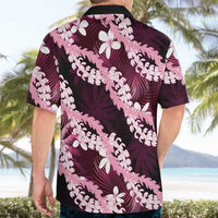 Puakenikeni Maile Lei Hawaiian Shirt Frangipani Pink Tropical Leaves LT01 - Polynesian Pride