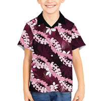 Puakenikeni Maile Lei Hawaiian Shirt Frangipani Pink Tropical Leaves LT01 - Polynesian Pride