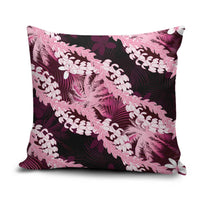 Puakenikeni Maile Lei Pillow Cover Frangipani Pink Tropical Leaves LT01 Pink - Polynesian Pride