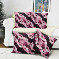 Puakenikeni Maile Lei Pillow Cover Frangipani Pink Tropical Leaves LT01 - Polynesian Pride