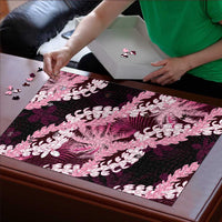 Puakenikeni Maile Lei Puzzle Frangipani Pink Tropical Leaves LT01 - Polynesian Pride