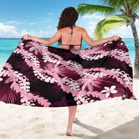 Puakenikeni Maile Lei Sarong Frangipani Pink Tropical Leaves LT01 - Polynesian Pride