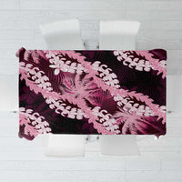 Puakenikeni Maile Lei Tablecloth Frangipani Pink Tropical Leaves LT01 Pink - Polynesian Pride