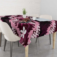 Puakenikeni Maile Lei Tablecloth Frangipani Pink Tropical Leaves LT01 - Polynesian Pride