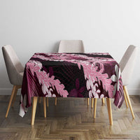 Puakenikeni Maile Lei Tablecloth Frangipani Pink Tropical Leaves LT01 - Polynesian Pride