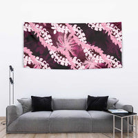 Puakenikeni Maile Lei Tapestry Frangipani Pink Tropical Leaves LT01 - Polynesian Pride