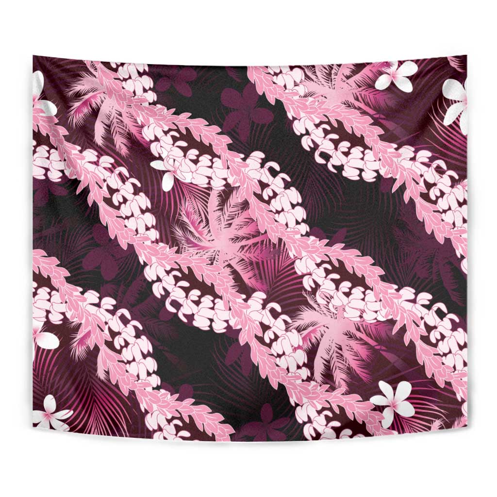 Puakenikeni Maile Lei Tapestry Frangipani Pink Tropical Leaves LT01 - Polynesian Pride