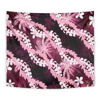 Puakenikeni Maile Lei Tapestry Frangipani Pink Tropical Leaves LT01 - Polynesian Pride